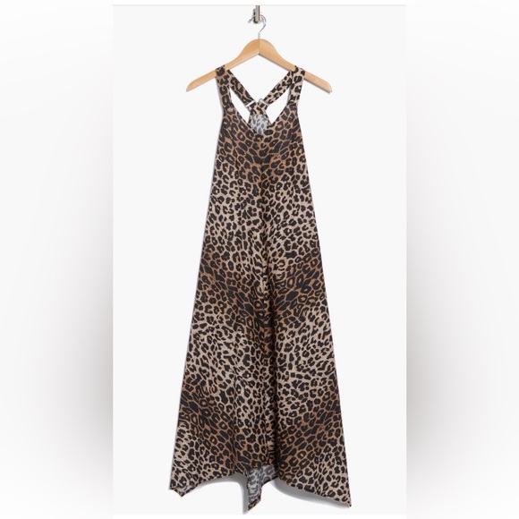 All Saints Lil Cotton Racerback Dress Color Leppo Brown - Picture 3 of 4